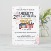 Amerika's 250e verjaardag Independence hall Gala Kaart (Staand voorkant)