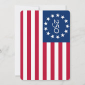 Amerika's 250e verjaardag Independence hall Gala Kaart (Achterkant)