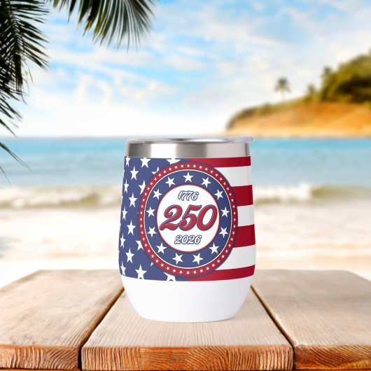 Amerika's 250e verjaardag met de vlag van de VS (Strand)