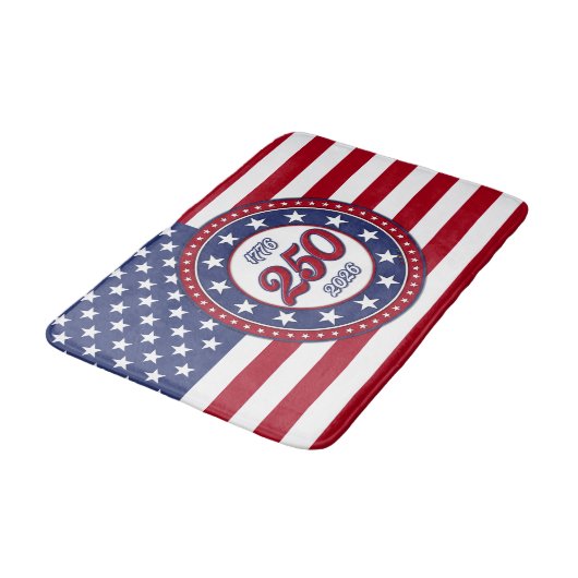 Amerika's 250e verjaardag met de vlag van de VS Badmat (Gekanteld)