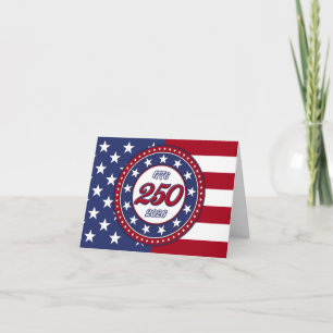 Amerika's 250e verjaardag met de vlag van de VS Bedankkaart