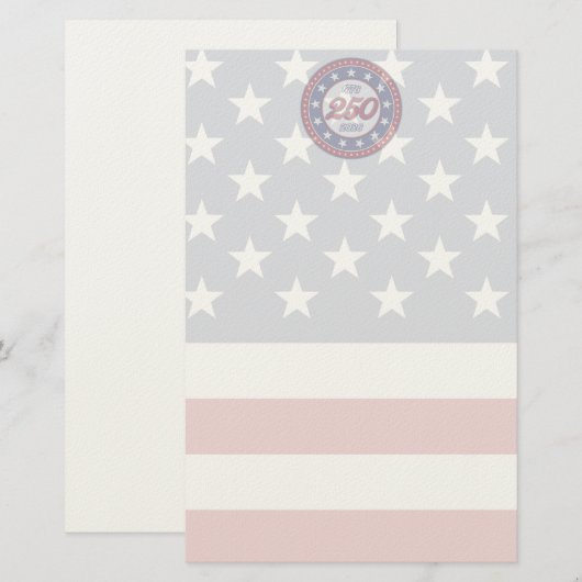 Amerika's 250e verjaardag met de vlag van de VS Briefpapier (Voorkant / Achterkant)