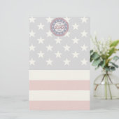 Amerika's 250e verjaardag met de vlag van de VS Briefpapier (Staand voorkant)