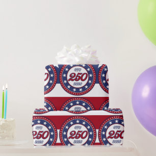 Amerika's 250e verjaardag met de vlag van de VS Cadeaupapier