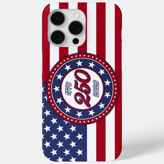 Amerika's 250e verjaardag met de vlag van de VS Case-Mate iPhone Case (Achterkant)