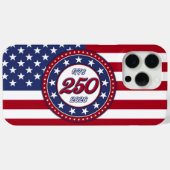 Amerika's 250e verjaardag met de vlag van de VS Case-Mate iPhone Case (Achterkant (horizontaal))