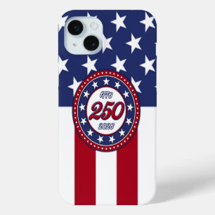 Amerika's 250e verjaardag met de vlag van de VS iPhone 15 Mini Hoesje