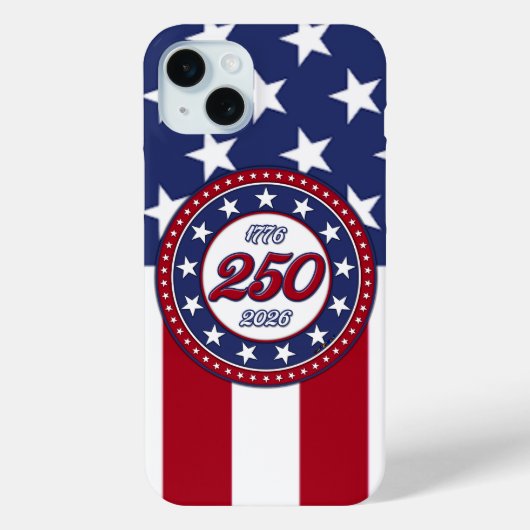 Amerika's 250e verjaardag met de vlag van de VS Case-Mate iPhone Case (Achterkant)