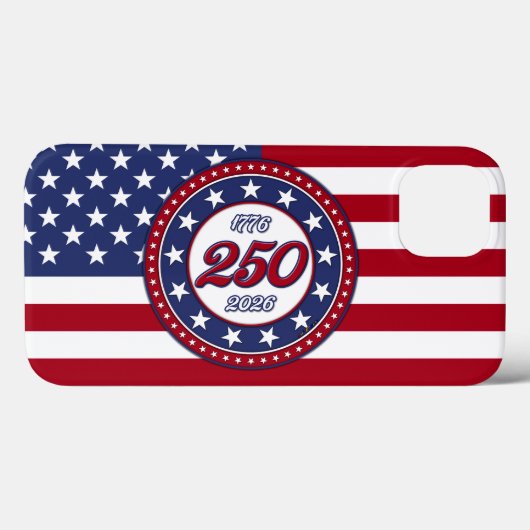 Amerika's 250e verjaardag met de vlag van de VS Case-Mate iPhone Case (Achterkant (horizontaal))