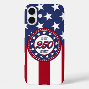 Amerika's 250e verjaardag met de vlag van de VS iPhone 16 Plus Hoesje