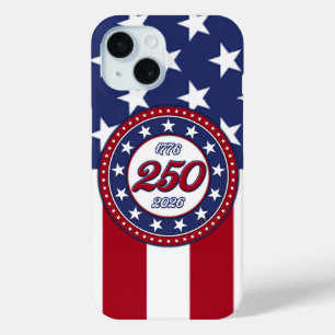 Amerika's 250e verjaardag met de vlag van de VS iPhone 15 Case