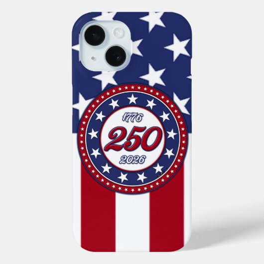 Amerika's 250e verjaardag met de vlag van de VS Case-Mate iPhone Case (Achterkant)