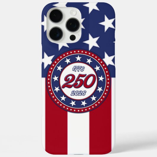 Amerika's 250e verjaardag met de vlag van de VS Case-Mate iPhone Case (Achterkant)