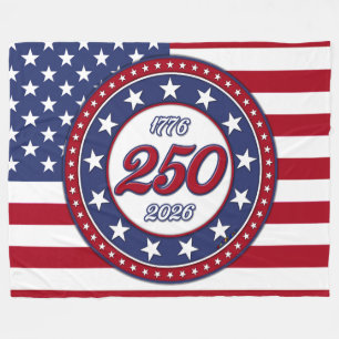 Amerika's 250e verjaardag met de vlag van de VS Fleece Deken