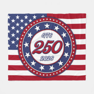 Amerika's 250e verjaardag met de vlag van de VS Fleece Deken