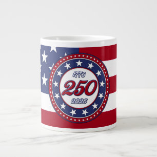 Amerika's 250e verjaardag met de vlag van de VS Grote Koffiekop