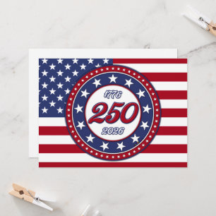 Amerika's 250e verjaardag met de vlag van de VS Kaart