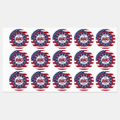 Amerika's 250e verjaardag met de vlag van de VS Labels (Vel)