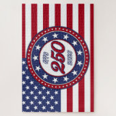 Amerika's 250e verjaardag met de vlag van de VS Legpuzzel (Verticaal)