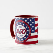 Amerika's 250e verjaardag met de vlag van de VS Mok (Voorkant links)