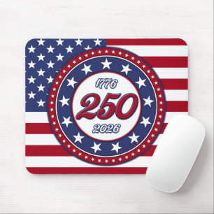 Amerika's 250e verjaardag met de vlag van de VS Muismat