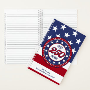 Amerika's 250e verjaardag met de vlag van de VS Notitieboek