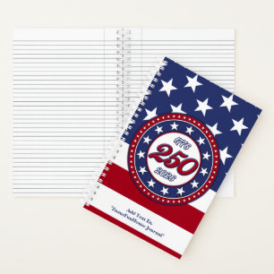 Amerika's 250e verjaardag met de vlag van de VS Notitieboek