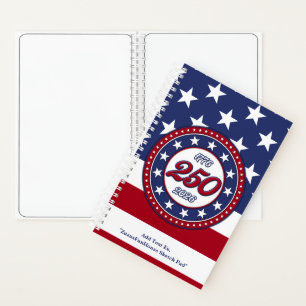 Amerika's 250e verjaardag met de vlag van de VS Notitieboek