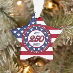 Amerika's 250e verjaardag met de vlag van de VS Ornament