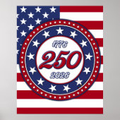 Amerika's 250e verjaardag met de vlag van de VS Poster (Voorkant)