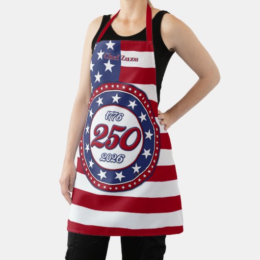 Amerika's 250e verjaardag met de vlag van de VS Schort (Insitu)