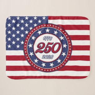 Amerika's 250e verjaardag met de vlag van de VS Sherpa Deken