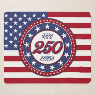 Amerika's 250e verjaardag met de vlag van de VS Sherpa Deken
