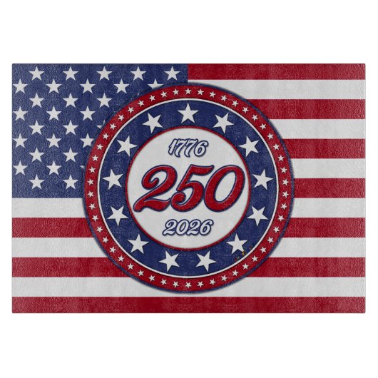 Amerika's 250e verjaardag met de vlag van de VS Snijplank (Voorkant)