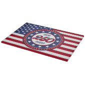 Amerika's 250e verjaardag met de vlag van de VS Snijplank (Hoek)