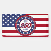 Amerika's 250e verjaardag met de vlag van de VS Spandoek (Horizontaal)