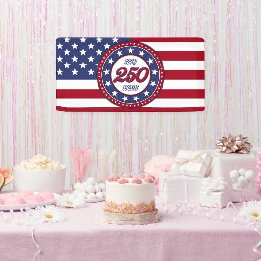 Amerika's 250e verjaardag met de vlag van de VS Spandoek (Feest)