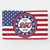 Amerika's 250e verjaardag met de vlag van de VS Spandoek (Horizontaal)