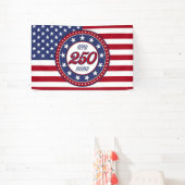Amerika's 250e verjaardag met de vlag van de VS Spandoek (Insitu)