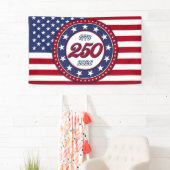 Amerika's 250e verjaardag met de vlag van de VS Spandoek (Insitu)