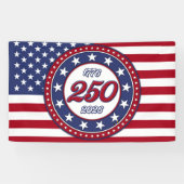 Amerika's 250e verjaardag met de vlag van de VS Spandoek (Horizontaal)