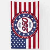 Amerika's 250e verjaardag met de vlag van de VS Spandoek (Verticaal)