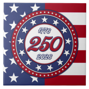 Amerika's 250e verjaardag met de vlag van de VS Tegeltje