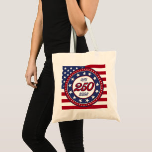 Amerika's 250e verjaardag met de vlag van de VS Tote Bag