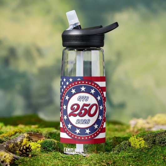 Amerika's 250e verjaardag met de vlag van de VS Waterfles (Buiten)