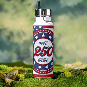 Amerika's 250e verjaardag met de vlag van de VS Waterfles
