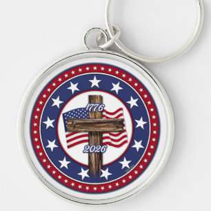 Amerika's 250e verjaardag met Rugged Cross Sleutelhanger