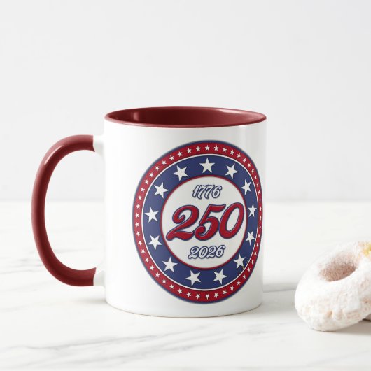 Amerika's 250e verjaardag mok (Met donut)
