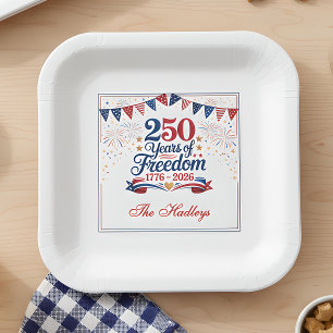 Amerika's 250e verjaardag papieren bordje