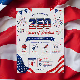 Amerika's 250e Verjaardag Patriottische Feest Kaart